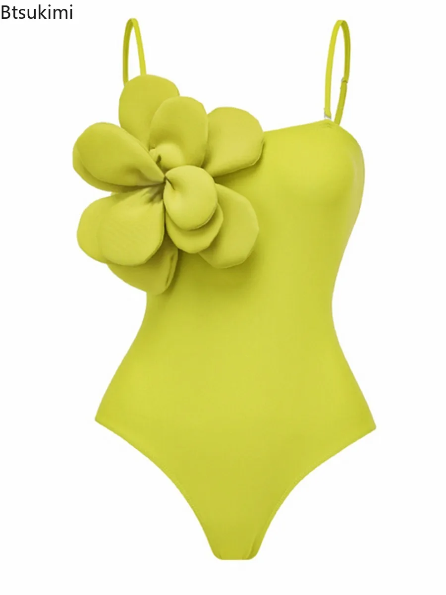 New 2025 Flower One Piece Swimsuit Luxury Women Swimwear Monokini Bodysuit Swim Suit Bathing Suit Belt Beach Wear Summer Suits