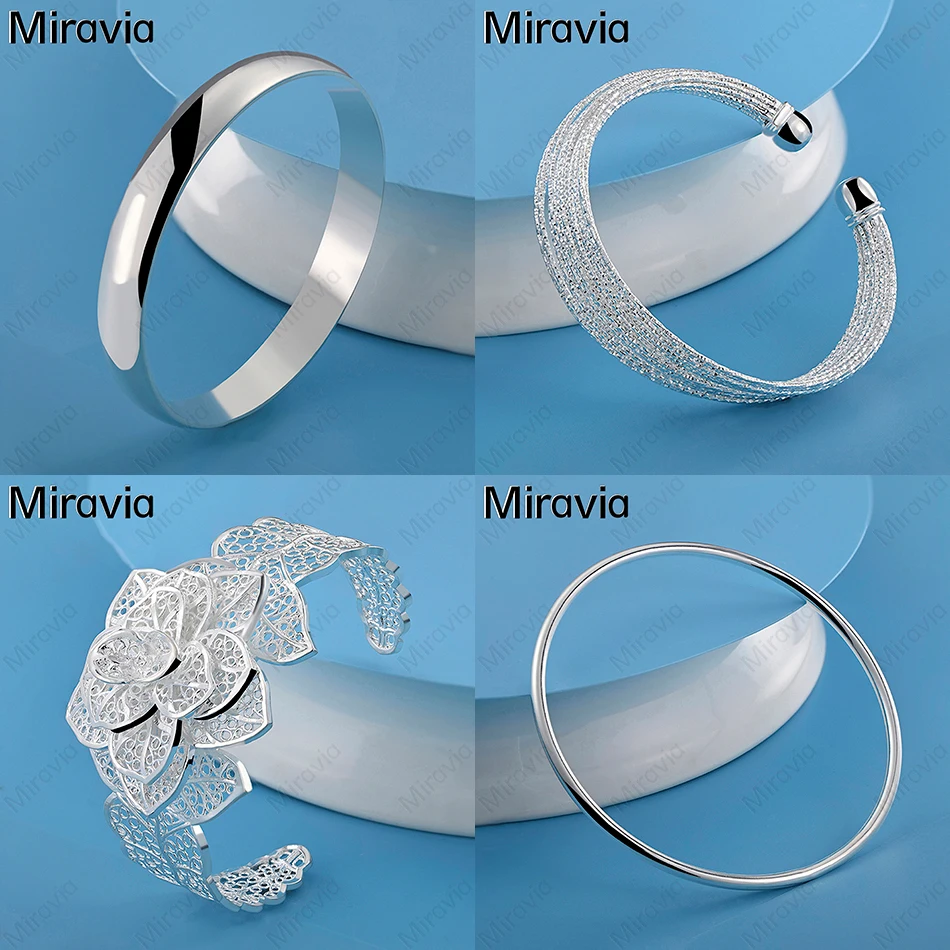 

Miravia 925 Sterling Silver Large Flower Bracelet Women's Charm Noble Engagement Anniversary Anniversary Gift Jewelry