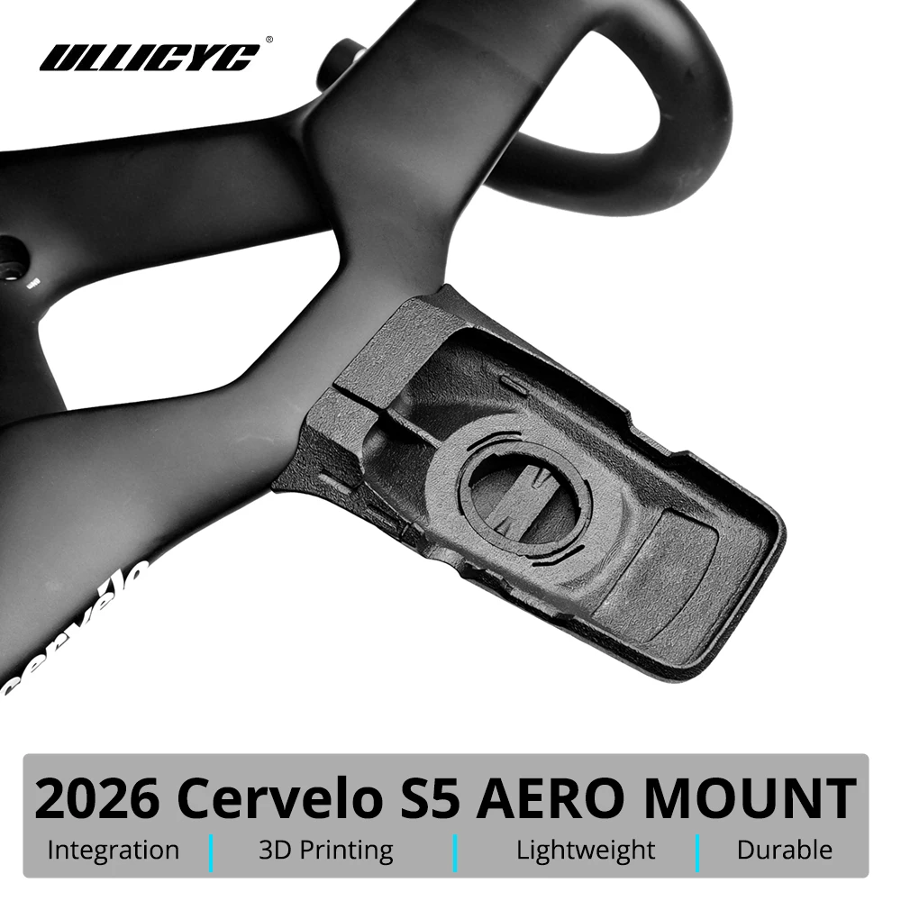 Suporte Aerodinâmico Ullicyc para Ciclocomputador Garmin Wahoo, Impresso em 3D, para Integração com Suporte Rocket no Cervelo S5 2026