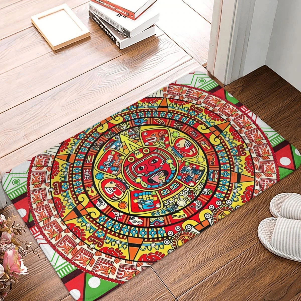 Mayan Aztec Calendar Bathroom Mat Mexican Calendar Doormat Living Room Carpet Balcony Rug Home Decoration