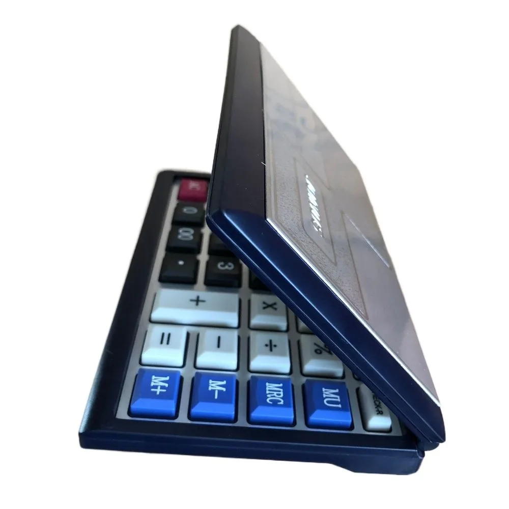 Foldable Folding Flip Calculator 12 Digits Multifunctional Solar Calculator Large Screen Portable Financial Office Calculator