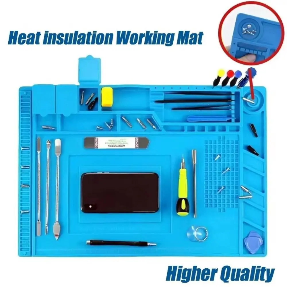 Silicone Soldering Station Mat Heat Resistant Corrosion-Resistant Watch Repair Mat Soft Texture Rubber Non-Slip Repair Desk Mat