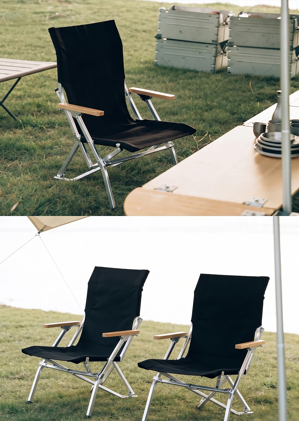 WESTTUNE Klappbarer Outdoor-Stuhl, tragbarer Liegestuhl mit hoher Rückenlehne, leichter Campingstuhl für Zuhause, Picknick, Gartenmöbel – Detail 11