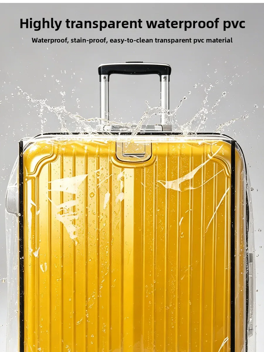 Transparente PVC-Kofferabdeckung für Reisegepäck, wasserdicht, verschleißfest, staubdicht für Rollkoffer – Detail 8