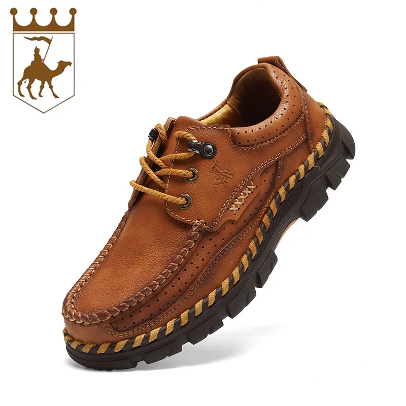 

Мужская уличная повседневная обувь из натуральной кожи премиум-класса, нескользящая рабочая обувь на толстой подошве, модная обувь для модных мужчин