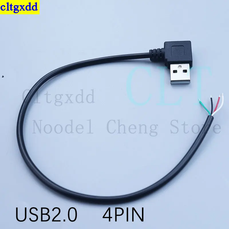 Cltgxdd 1piece USB 2.0 Type-C 2-pin 4-pin USB male elbow cable right angle plug DIY power data charging cable fast charging ext