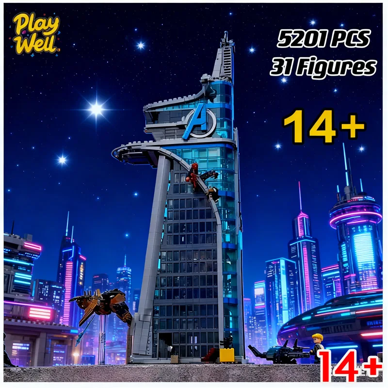 

5201pcs Avengers Tower With Figures Architecture Street View For Kids Birthday Christmas Gifts