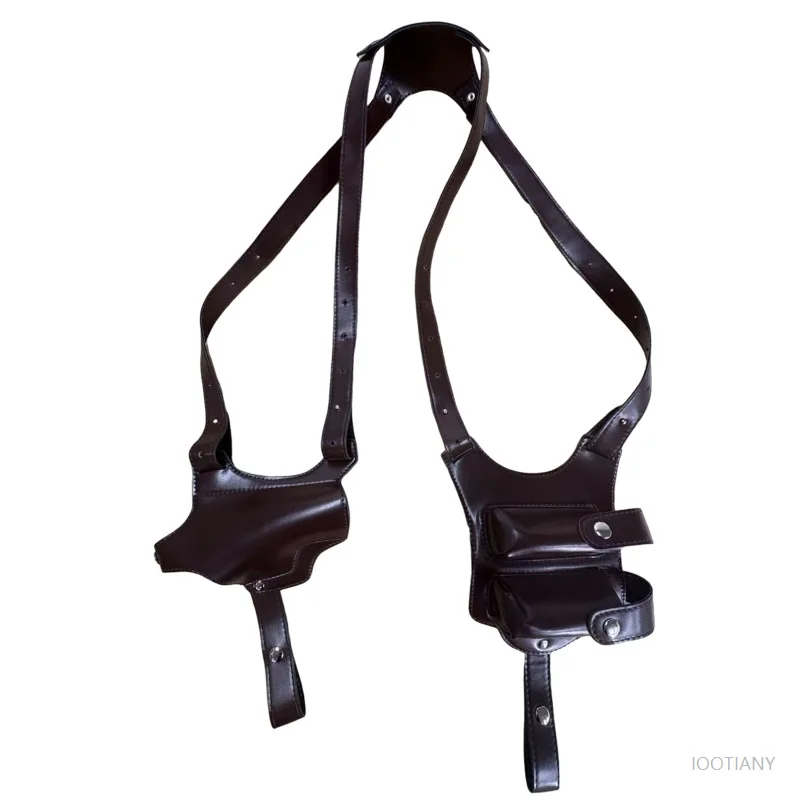 Gunslinger Role-playing Accessories Steampunk Retro Leather Western Cowboy Pistol Holster Chest Bag Gun Waist Bag Field Wallet