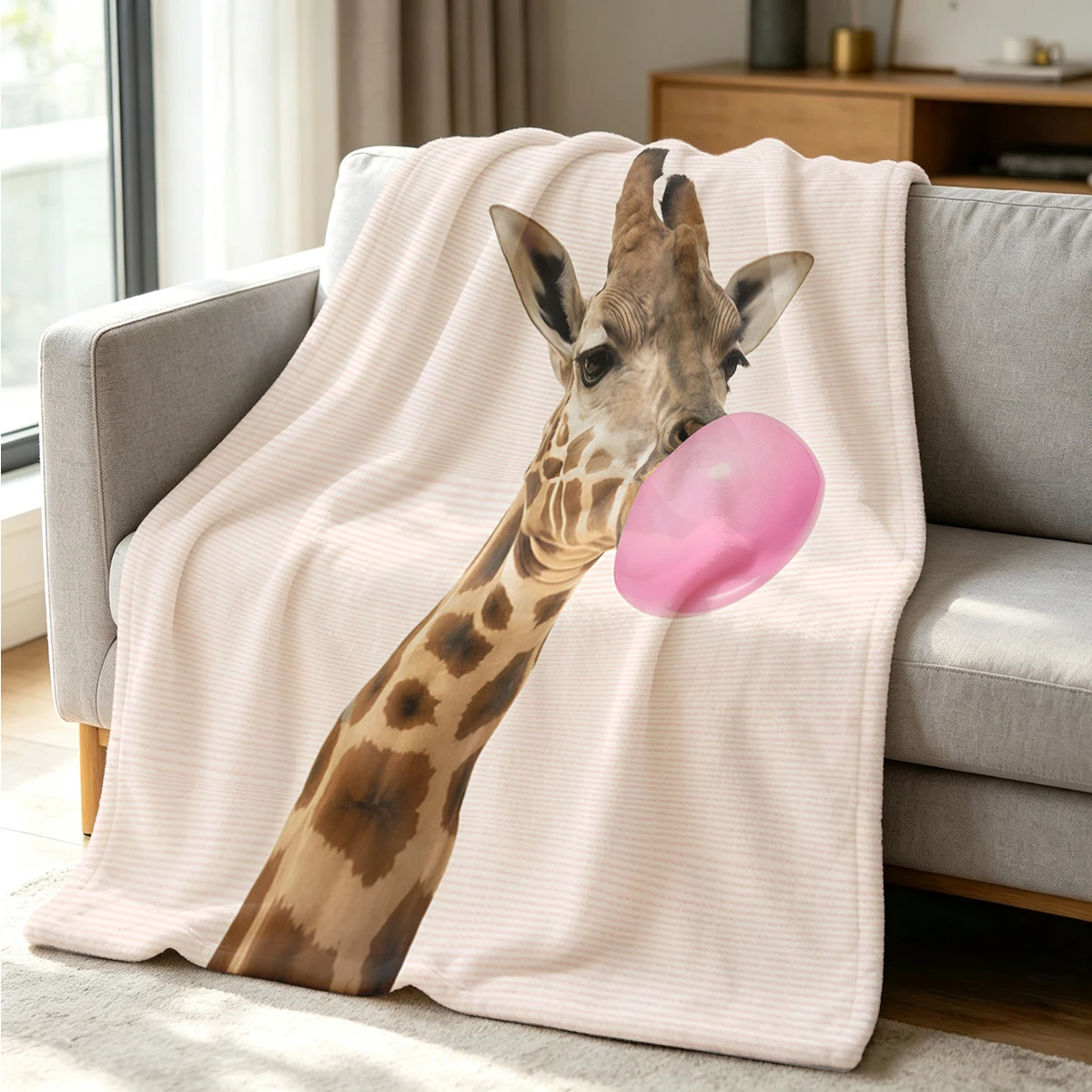 Bubble Giraffe Flannel Blanket Warm Soft Halloween Christmas Couch Warm Cozy Decorative Decor Gift for All Season