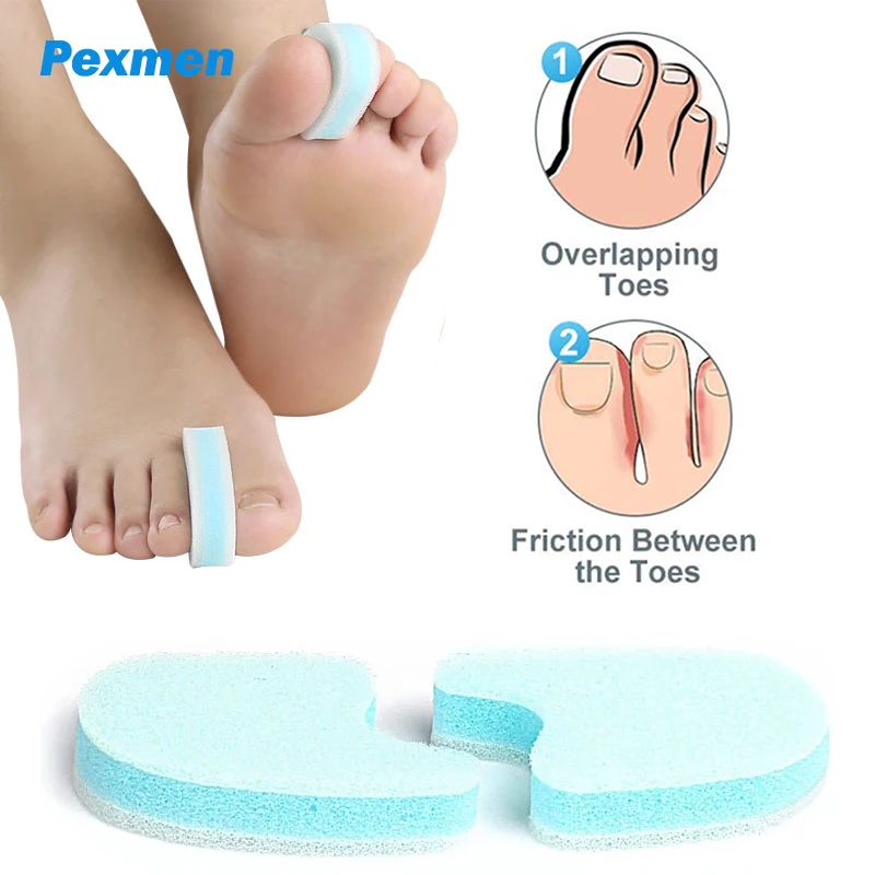 Pexmen 2Pcs/Bag Foam Toe Spacers 3 Layer Toe Separators for Toes Relief Friction Hammer Toes Overlapping Toes and Prevent Corns