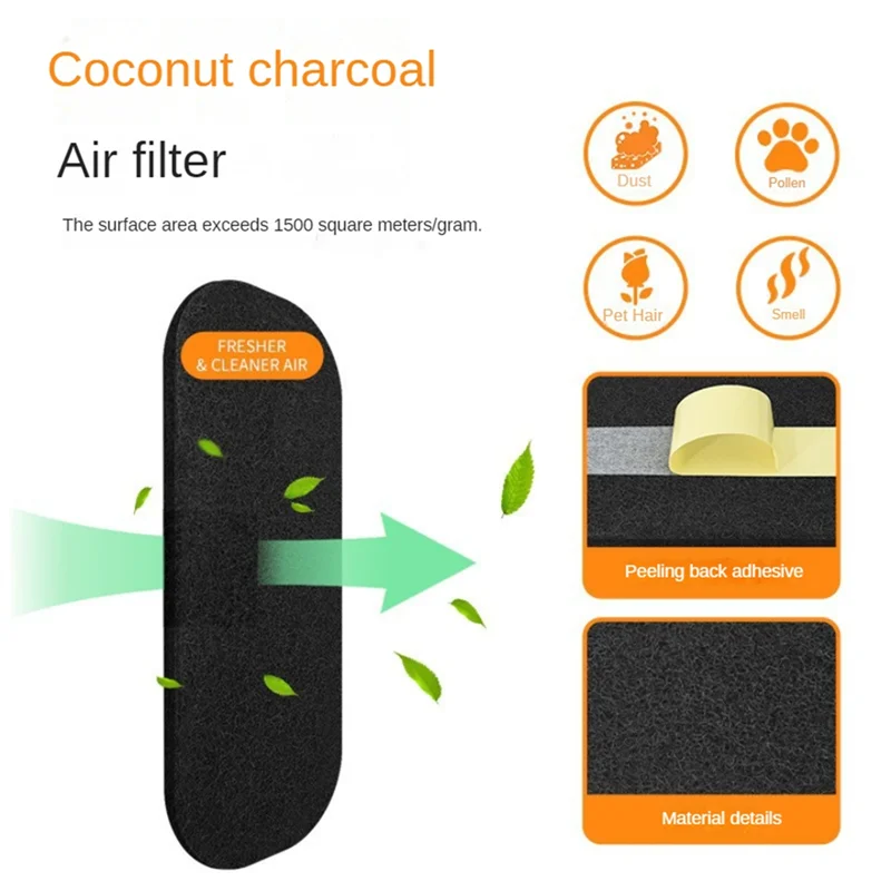

AEE6-12PCS Ceiling Fan Filter Activated Coconut Shells Carbon Air Filters Self-Adhesive Ceiling Fan Blade Top Keeps Air Fresh