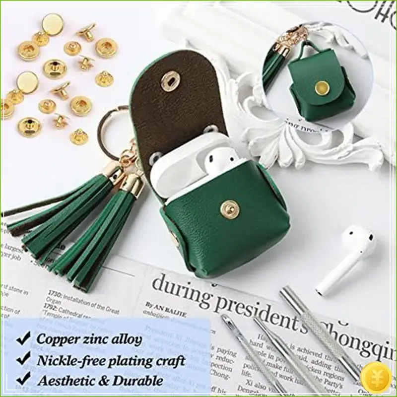 Leather Snap Fasteners Kit, 120 Set Metal Snap Buttons Press Studs With 6 Setting Tools, For Clothes Bracelets