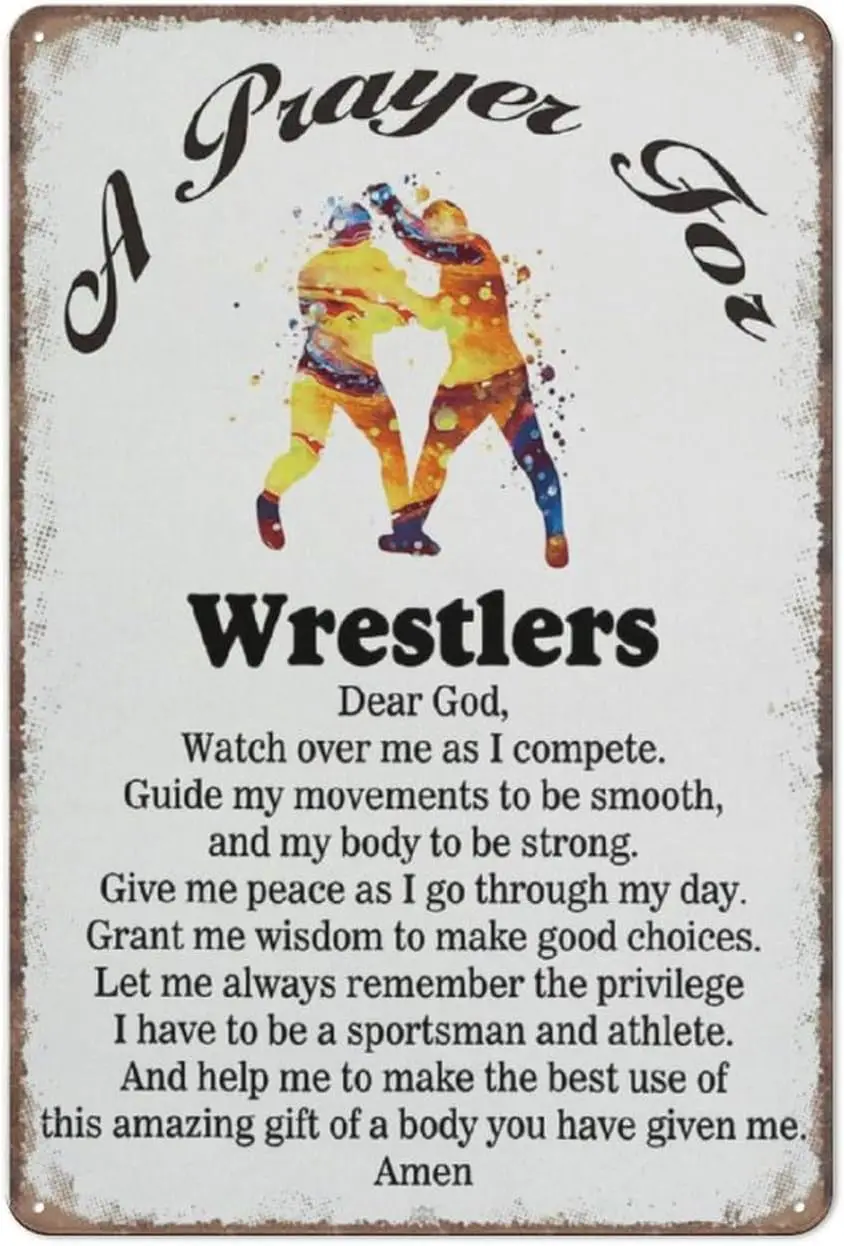 A Wrestler's Prayer Canvas Home Wall Art Decor Wrestlers Gift Painting Wrestling Professionals Poster Painting Art,Kitc goo sign
