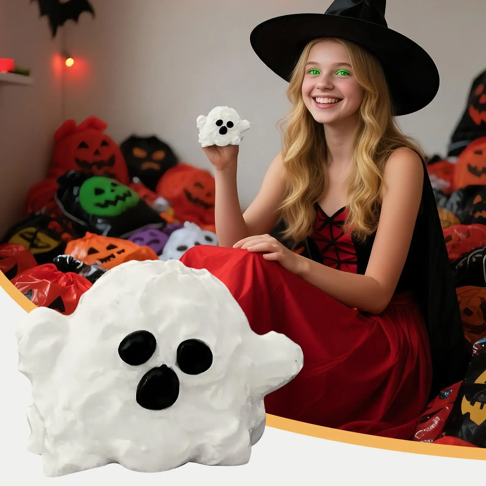 Kinderen Halloween Squeeze Fidget Speelgoed voor 6Y Ghost Trage Rebound Squeeze Anti-stress Speelgoed voor Kinderen Volwassen Kerstcadeaus