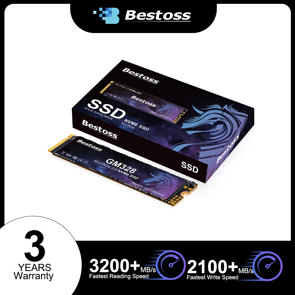 

Bestoss M.2 SSD 2280 PCIe NVMe 128GB 256GB 512GB 1TB 2TB Gen3*4 Internal Solid State Drive for Laptop Desktop PC