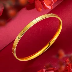 Solid 22K Gold Bracelet for Women Not Fade Resistant Gold Jewelry Bracelet Luxury Designer Gold Bracelet Wedding Engagement Gift