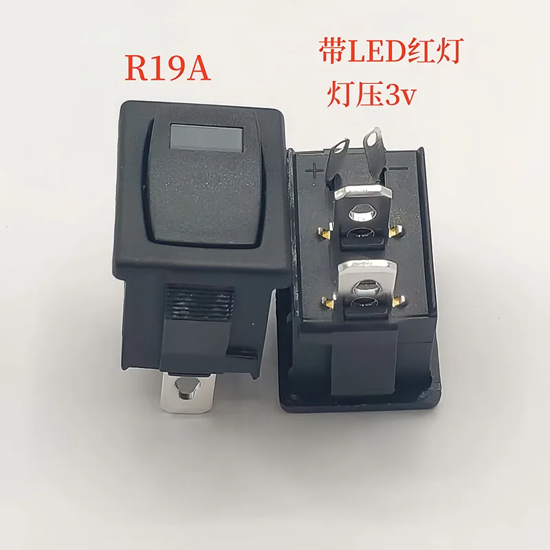 4-pin 2-position with 3V LED red light R19A 15x21mm 6A 250V