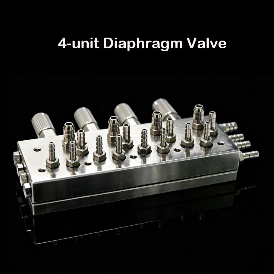 Valvola a Diaframma Dentale 2 Unità/3 Unità/4 Unità in Acciaio Inox per Controllo Aria-Acqua per Accessori Unità Dentale