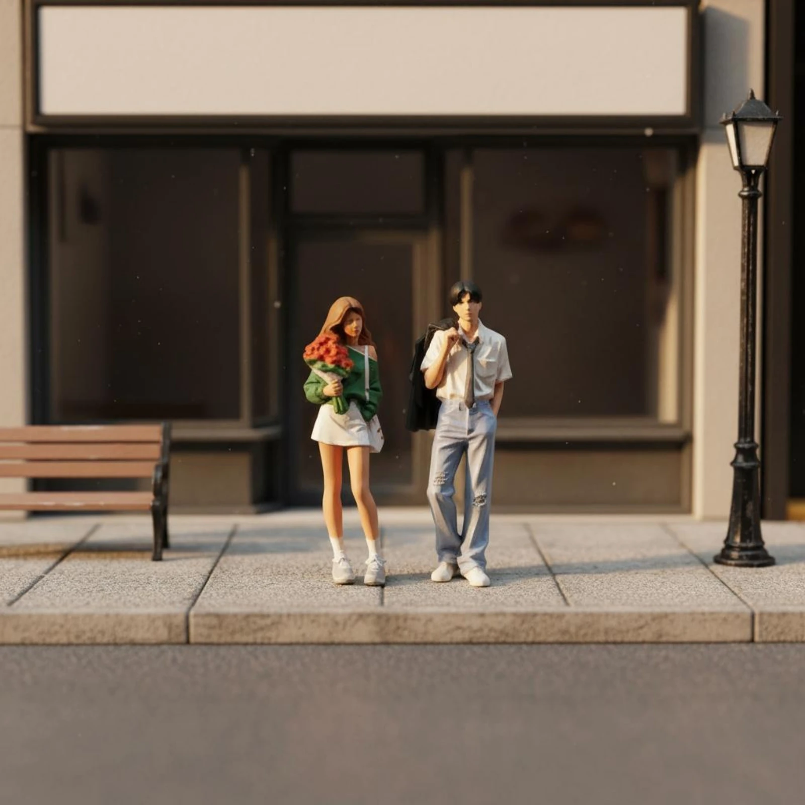 

2 Pieces Miniature Couple Figure Realistic Details Couple Miniatures Hand-Painted Resin Miniatures High Intricacy for Collection