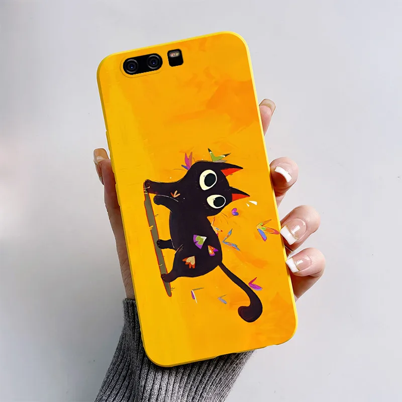 Huawei P10,P10,P10 Lite,P10 Plus,かわいい,猫,漫画,子犬,犬用のソフトTPUケース