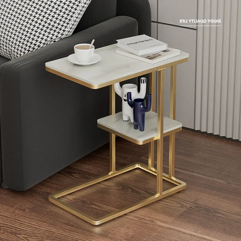 #F Marble Side Tables New Living Room Furniture Nordic Oak Metal Sofa Coffee Gold Luxury Modern