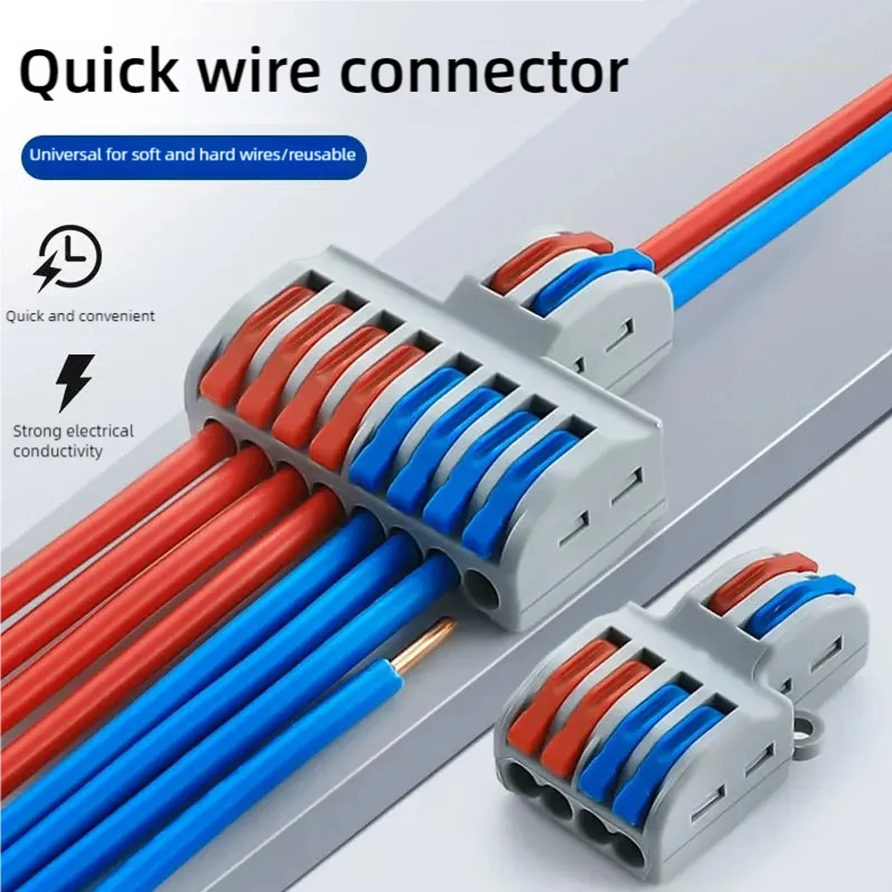 

Wire Connectors Electrical Cable Connectors Multiple Inputs Multiple-out Push-in Quick Terminal Blocks LED Cable Wiring Tool