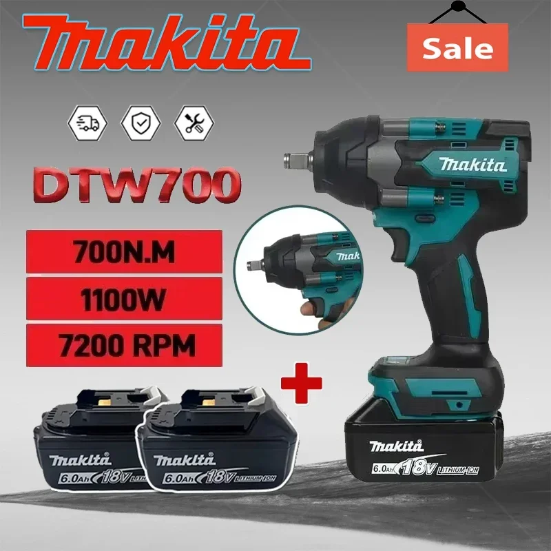 

Бесщеточный многофункциональный электрический гайковерт Makita DTW700 с литиевой батареей, высоким крутящим моментом, для авторемонта