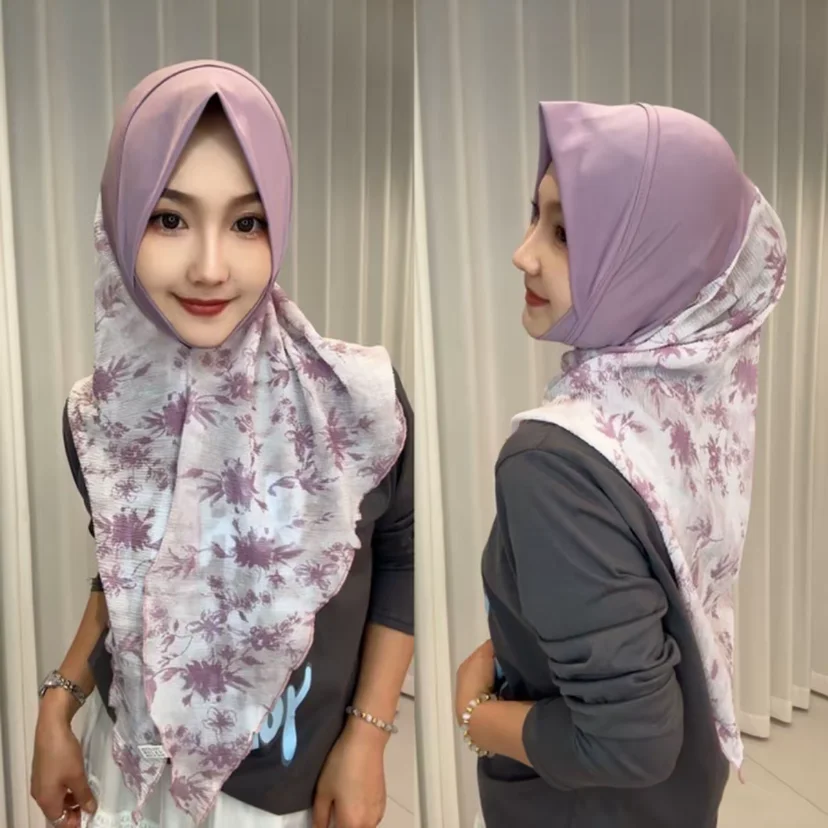 

Full Cover Head Multicolor Muslim Women Long Shawls Plain Hijab