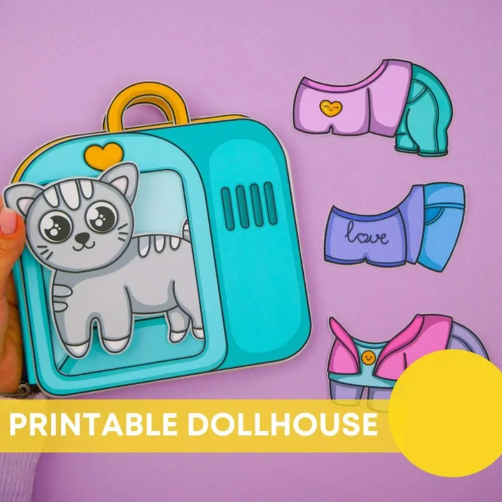 

Игры с наклейками «Маленькая Желтая Уточка», тихая книжка, мини-книжка «Собачка Луна», игрушки ручной работы DIY, книжка-бизиборд «Сырный Кот»