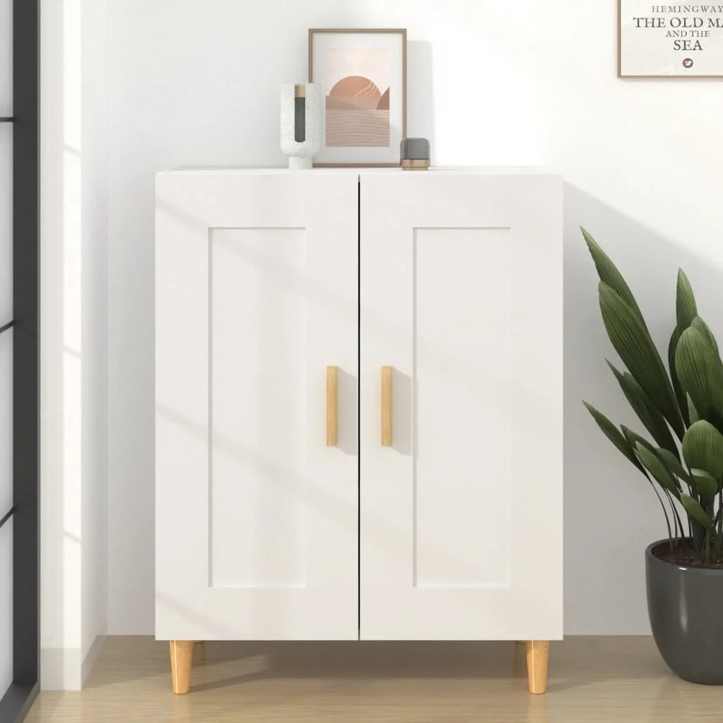 White Buffet 69,5x34x90 cm wood Engineering, kitchen cabinet hallway storage porch cabinet bedside Table living room