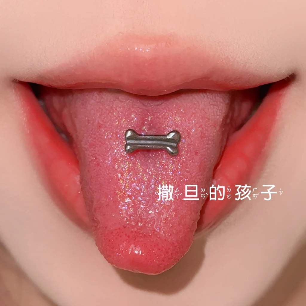 1.6mm titanium steel bone tongue nail piercing body nail piercing tongue ring body jewelry suitable for sexy women and girls