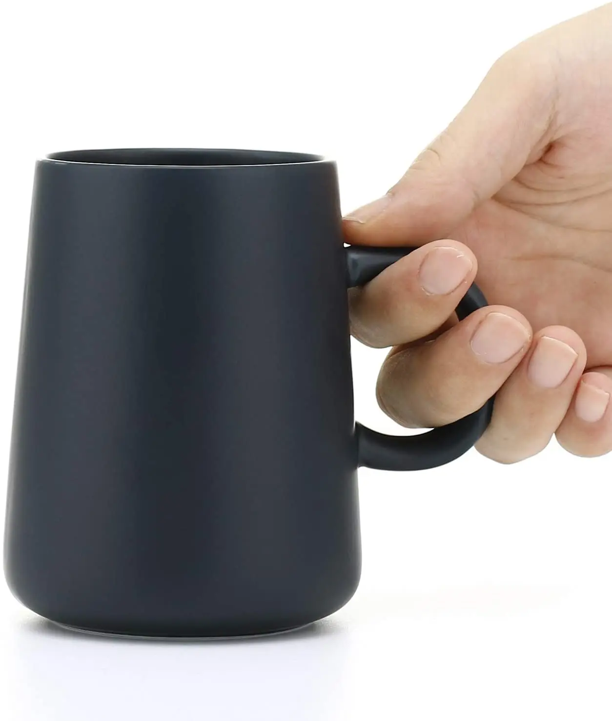 Ceramic Tea Cup Extra Large Mugs Coffee Cups Wide Ceramic Single color Frosted Big Coffee Mug Tea Cup With Spoon 450ML