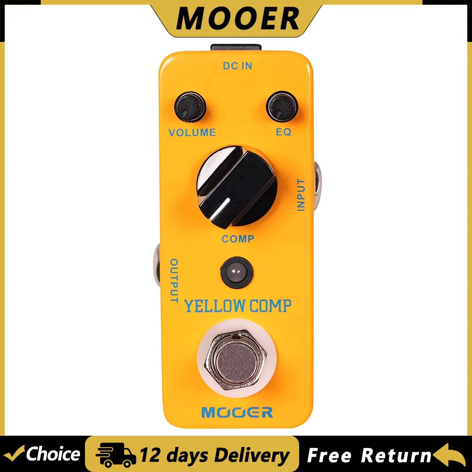 

Педаль эффектов MOOER Yellow Comp Guitar Optical Compressor с технологией True Bypass, металлический корпус, для электрогитары, запчасти и аксессуары
