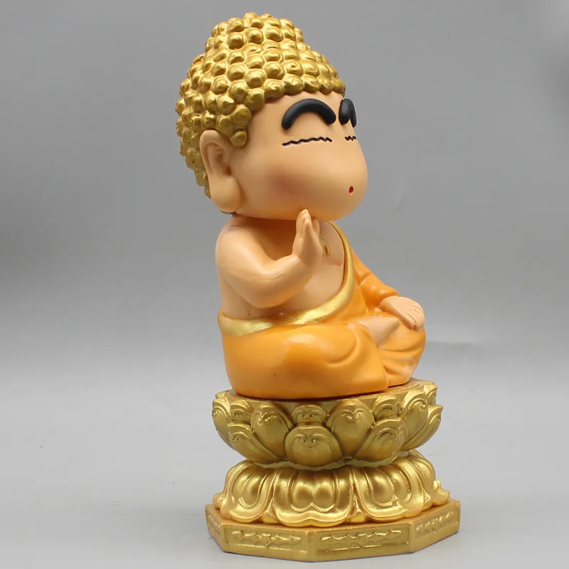 16cm Cartoon Gk Crayon Shin Chan Cos Buddha Good Luck Lotus Creative Kawaii Desktop Decorations Model Doll Children'S Toys Gifts