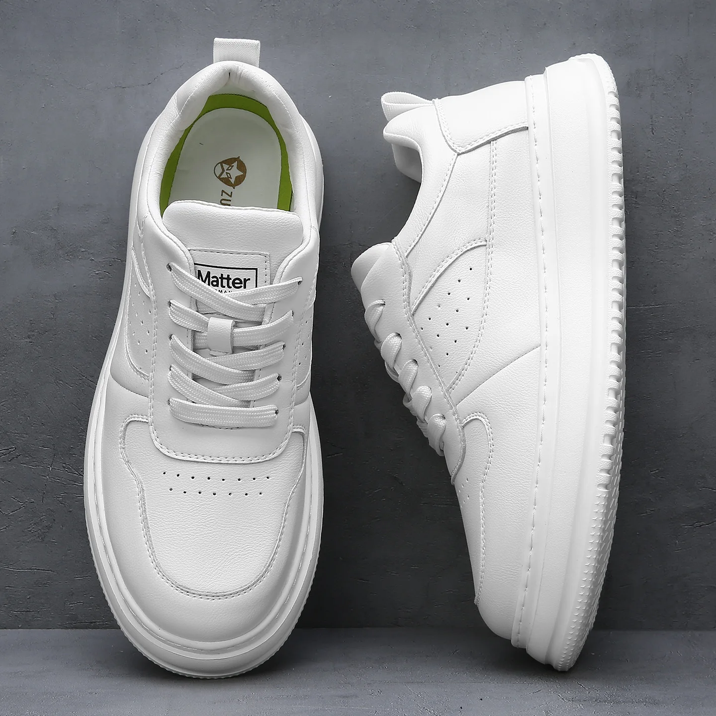 

New Breathable White Thick Sole Height Increasing Men's Casual Shoes Outdoor Men's Sports Shoes Board Shoes