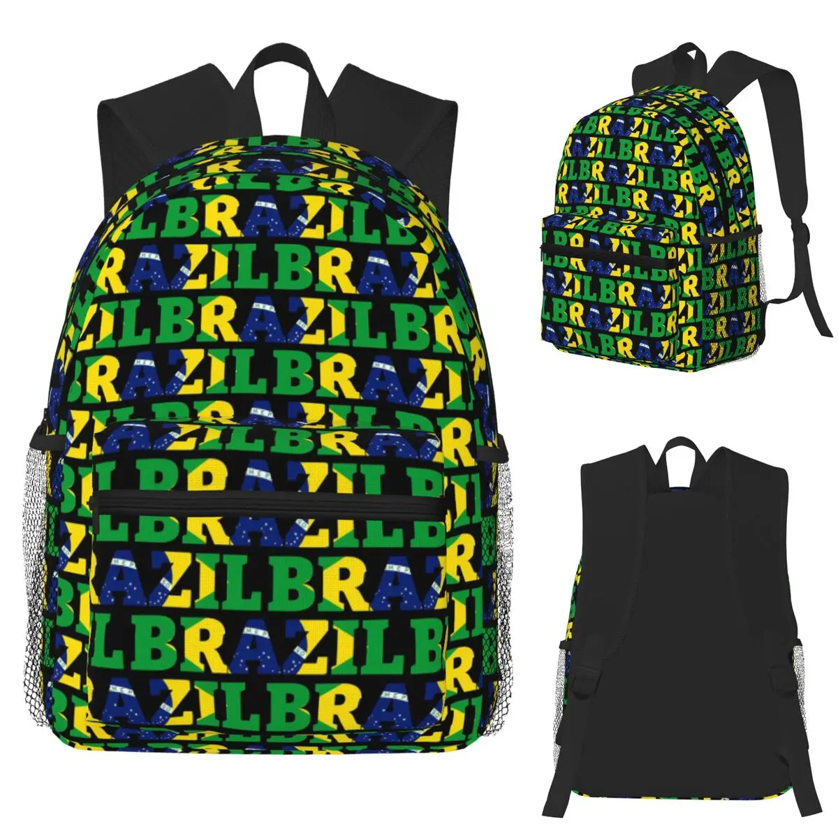 

Бразильский флаг Бразилии (22) Студенческий рюкзак Школьная сумка Походный дорожный рюкзак для мальчиков и девочек Книжная сумка Сумки на плечо