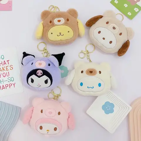 Sanrio Kuromi Plyschnyckelring Plånbok Melody Cinnamoroll Plysch Myntväska Hörlursväska Hängsmycke Nyckelring Flickpresenter 10 best sales handväska flicka - №3