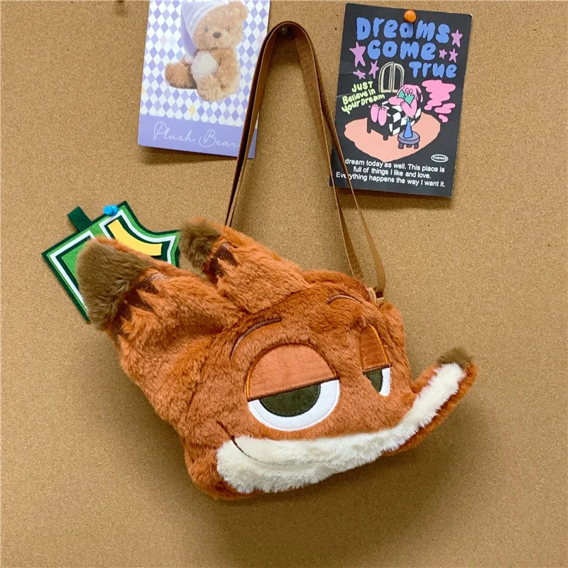 Zootopia 2 Nick Plüsch-Cosplay-Tasche Große Kapazität Weiche Flauschige Umhängetasche Tägliche Freizeit-Reisetasche Anime-Fanartikel Geschenk