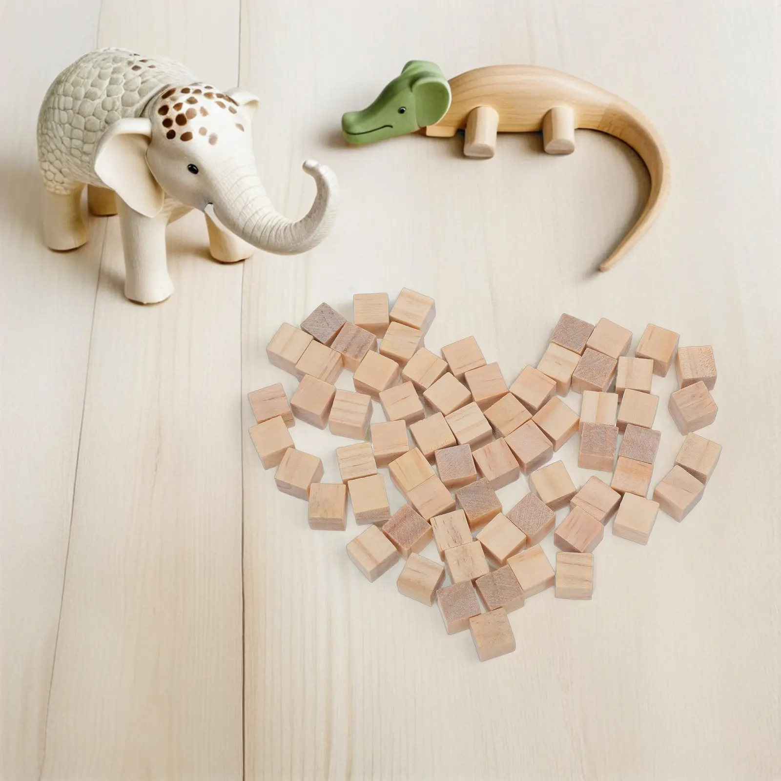 240 szt. Drewniane klocki dla dzieci 1x1cm, naturalne, nieobrobione klocki z sosny do majsterkowania, układania, budowania, nauki w przedszkolu.