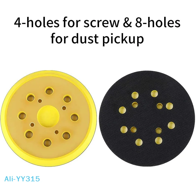 

【Y】5 Inch 8 Holes Grinder Sandpaper Tray For Disc Grinder Backing Pad Hook And Loop 125mm Pneumatic Polishing Machine