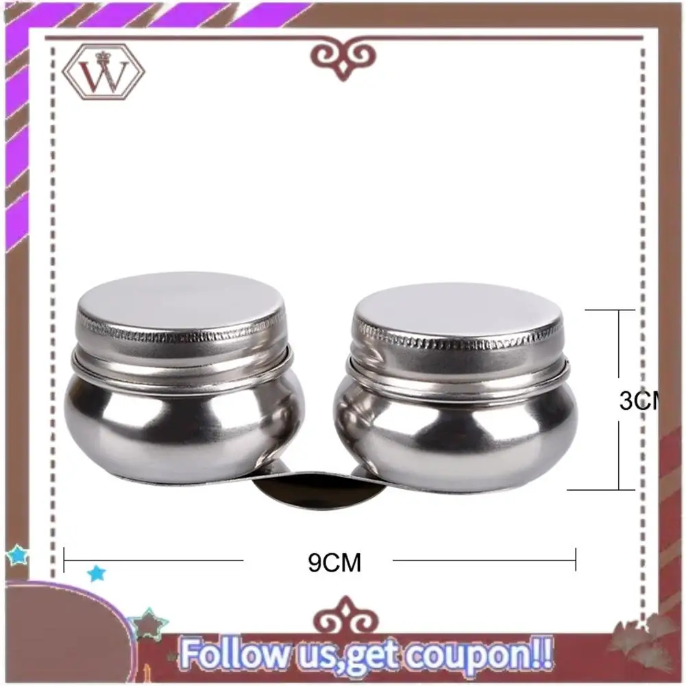 Новейшие 2-пакетовые чашки для палитры, горшок для краски, контейнерная чашка с крышкой и зажимом, двойные ковшочки, нержавеющая сталь для масляной живописи