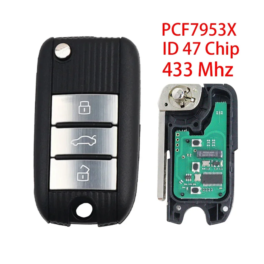 433 Mhz PCF7961X ID47 Chip Car Remote Key Fob for Roewe RX5 MG3 MG5 MG6 MG7 MG 3 5 6 ZS GT GS Morris Garages HS EV I6 2017-2021