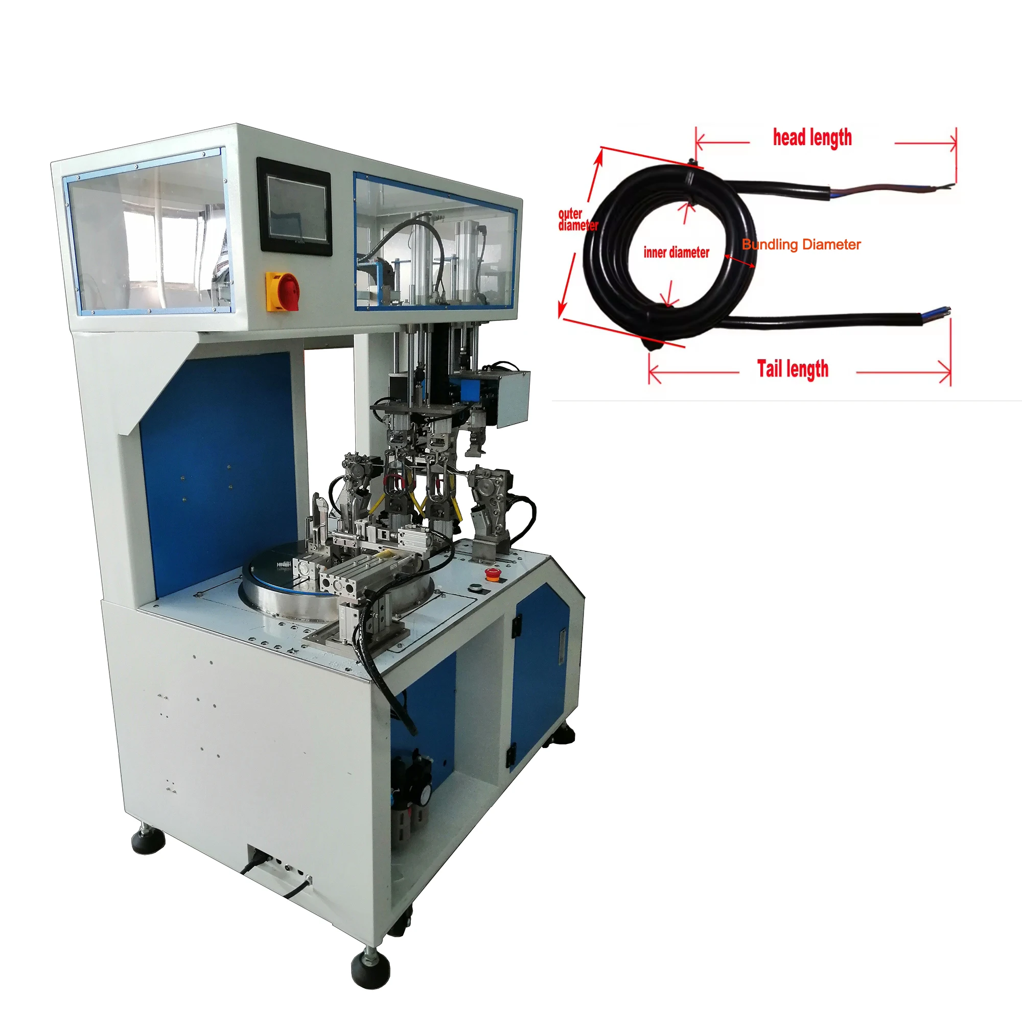 Floor-standing Automatic for Big 0 Shape Coils Power Cord Cable Winding  Tying Machine