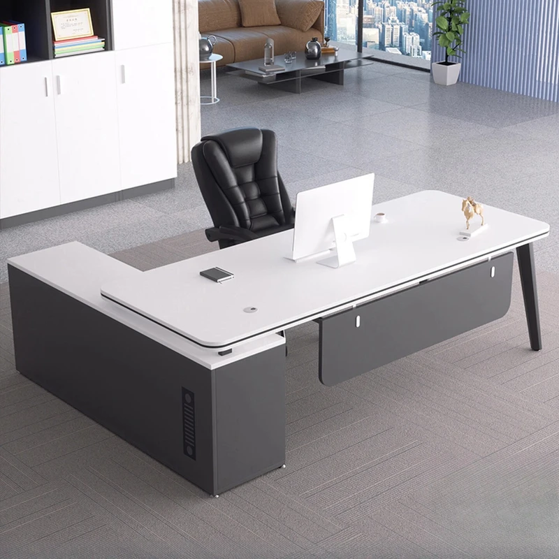 

elegant boss Computer table High-end luxury modern design office table white comfortable mesa para computador interior furniture