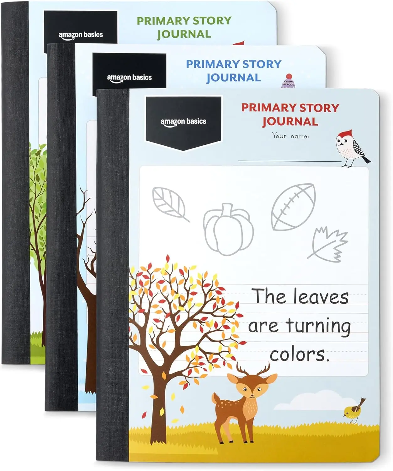 

Primary Composition Notebook 3-Pack for Kids, 9.75x7.5 Inches, 100 Sheets with Wide Ruled Lines and Drawing Space