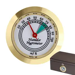 Brass Analog Hygrometer Humidity Gauge for Cigars Humidors 43mm High Accuracy Mechanical Humidity Tester Cigars Box Violin