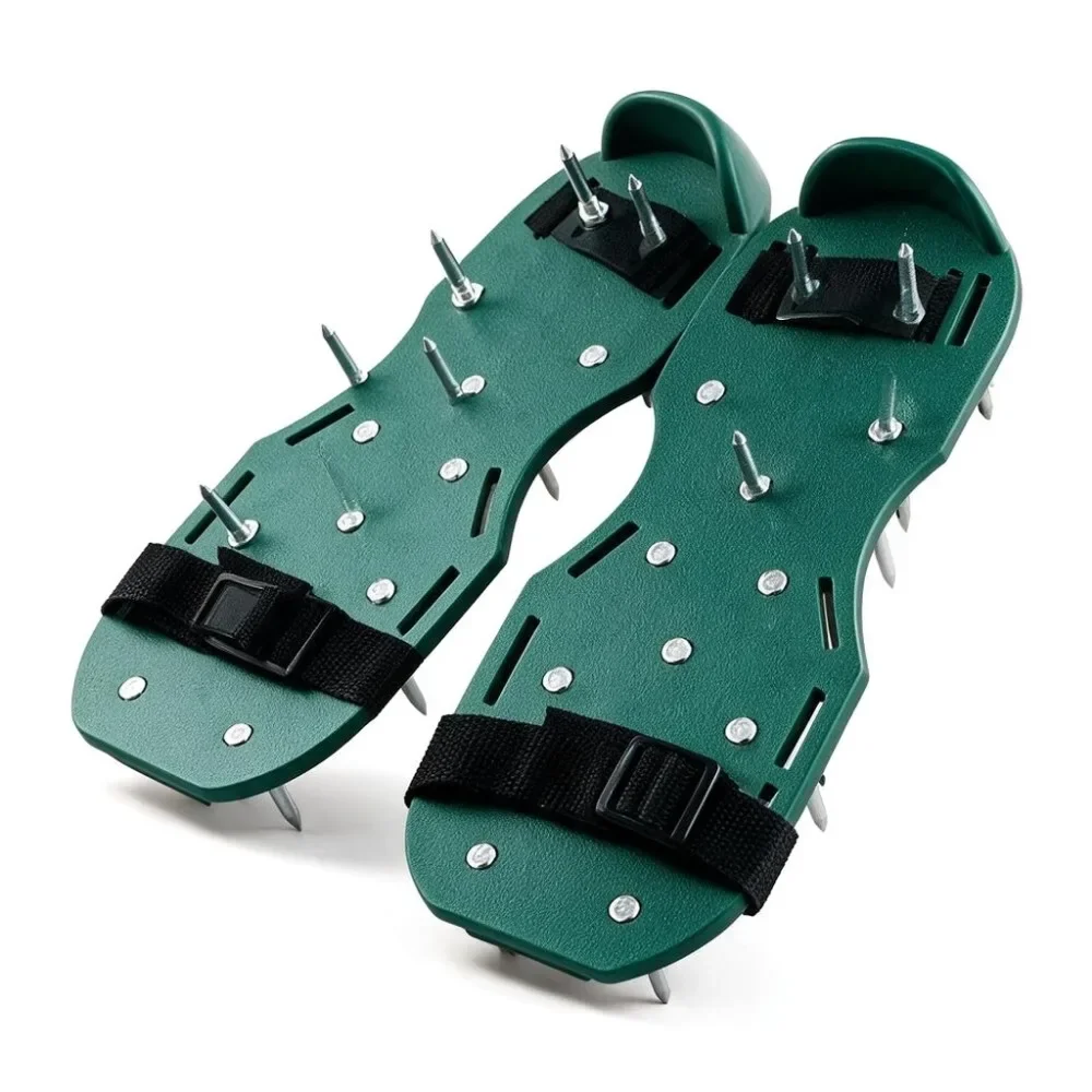Lawn Aerator Shoes Aerator Spiked Sandals with Adjustable Strap Grass Spiked Shoes Anti-Slip for Aerating Lawn Soil 1 Pair