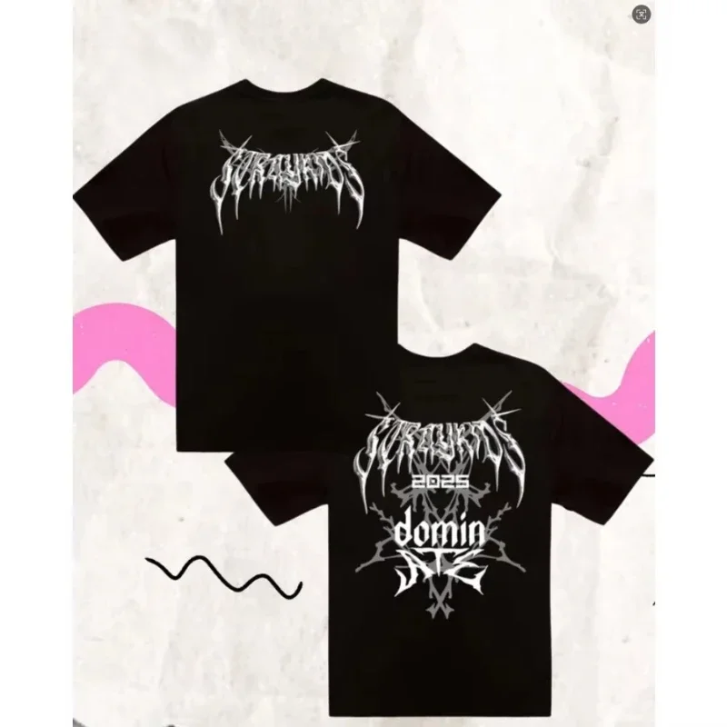 

DominATE Tour Merch Oversized T Shirt FELIX BANGCHAN CHANGBIN HYUNJIN Cartoon Print Short Sleeve Graphic Tees Couple Clothes