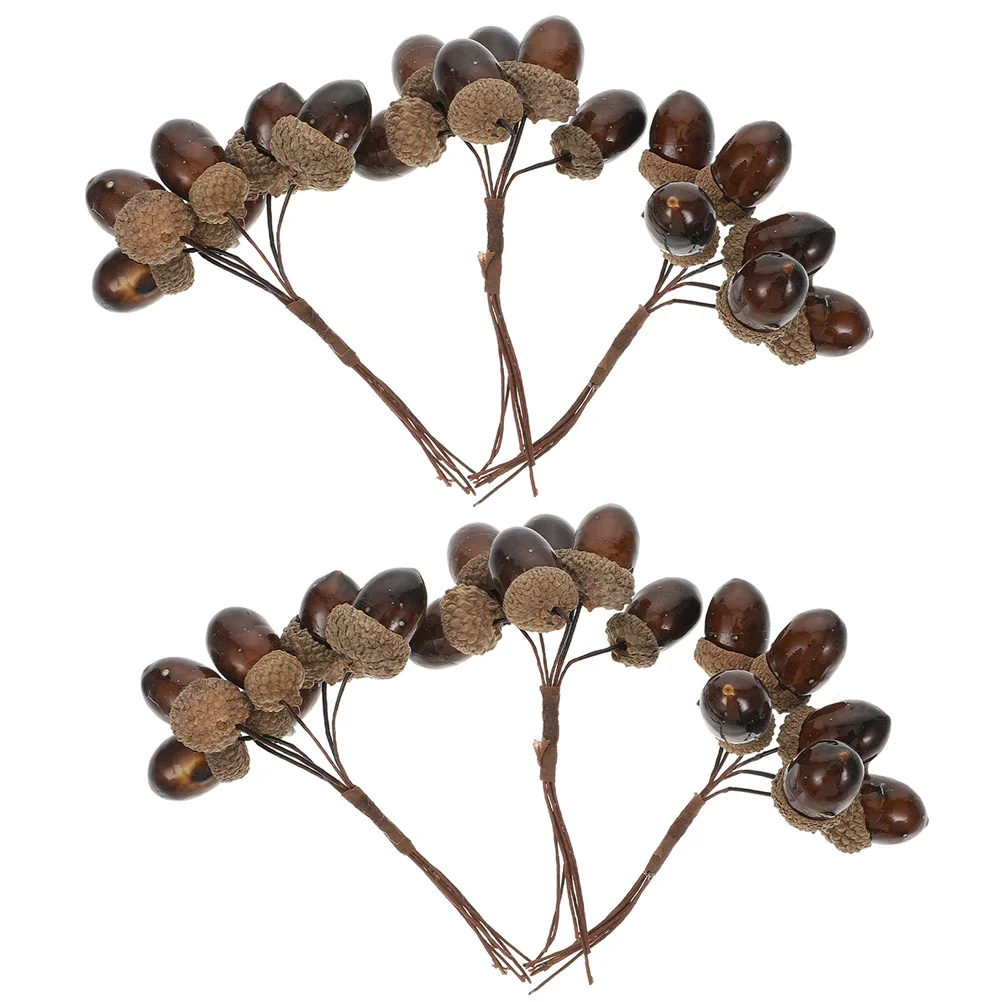 

6Pcs Simulation Pine Nut Fake Pinecones Bouquet Decor for Home Party Decoration DIY Supplies Realistic Pine Nut Ornament Craft