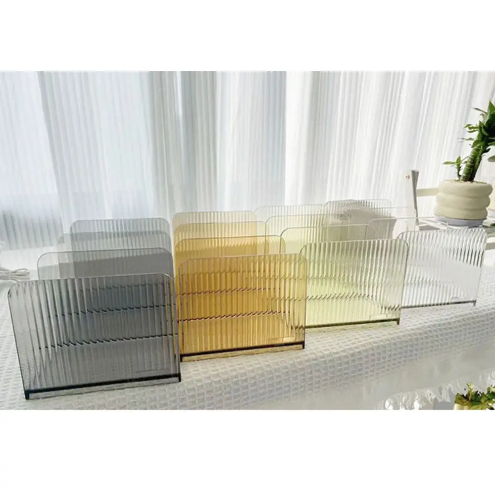 Прозрачные подставки для книг с тремя отделениями, нескользящая многоразовая подставка для документов, утолщенная компактная настольная книжная полка, канцелярские принадлежности